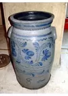 Decorated crock churn