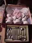 Child's tea set & German flatware