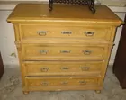 Faux grained 4 drawer dresser