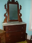 marble dresser-walnut