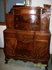 3 Pc Walnut Vaneer Bedroom Set Antique