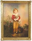19c. French Boy with Dog O/C