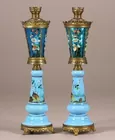 Bristol glass hurricane lamps