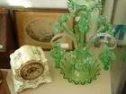 Clock & Depression glass Epergn