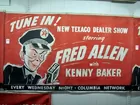 Texaco cloth banner with Fred Allen