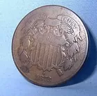 1872 Rare Two Cent Copper Coin