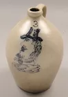 Blue Slip Decorated Stoneware Jug