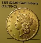1853 $20.00 Gold Liberty
