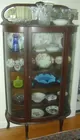 Oak Curved Glass China Cabinet