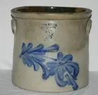 Evan Jones Blue Dec., Stoneware crock