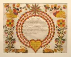 Blowsy Angel Artist Taufschein Fraktur