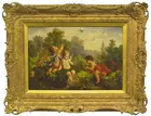 Fine Antq. Oil Painting w/Cherubs