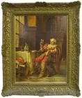 Fine Antq. Painting of Man w/Wine 