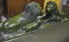 Pr. of Very Lg., Heavy Bronze Lions