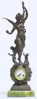 White Metal Figural Clock on Onyx