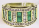 14K Emerald & Diamond Band