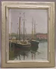 OOB, Harbor Scene, signed Chas. P. Gruppe