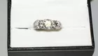 PLATINUM DIAMOND RING WITH 3 EUROPEAN CUT DIAMONDS