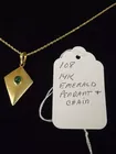 14 Kt. Emerald & Pendant Chain