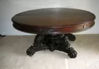 Early Walnut Victorian oval DR table w/boards