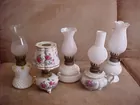 mini milkglass oil lamps