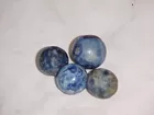 vintage blue clay marbles