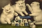 Currier & Ives My Three Kitties Print