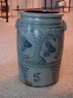 #5 Blue/White Stoneware Crock