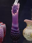 Fenton Plum Opalescent Hobnail Pulled Vase