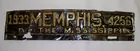 1933 Memphis on the Mississippi Auto Tag