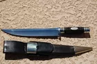 Searles Knife - Engraved Bowie w/sheath