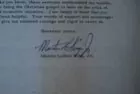 Signed Martin Luther King Jr. Letter