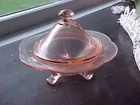 pink depression glass candy dish