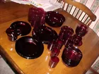 44 pcs. Ruby Red Glass