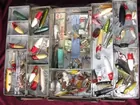 old leather tackle box full