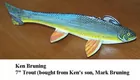 Ken Bruning 7in Trout Fish Decoy