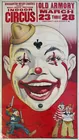 THREE SHEET STONE LITHO CIRCUS CLOWN POSTER 