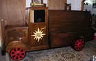 Large Handcrafted Solid Walnut Oil Tanker Truck