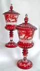Ruby Cut To Clear Covered Jars