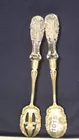 Sterling silver salad fork and spoon w/ cut glass 
