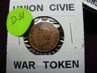1863 CIVIL WAR UNION OUR CARD TOKEN