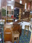 Ethan Allen Oak Bar with Stools