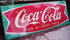1950's Coca~Cola Huge Fishtail Metal Sign