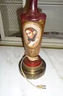 cranberry glass portrait lamp 1 fo 2