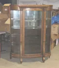 Lyn Liechty Auctions, Oak Bowfront China Cabinet