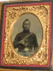 Glass photo of CW soldier with pistol