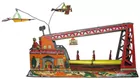 RARE TIN LITHO PRE-WAR JAPANESE LOG RIDING TOY