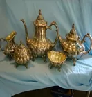 5 Pcs SILVER PLATE TEA SET