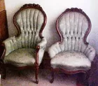 Victorian King & Queen Roseback Chairs