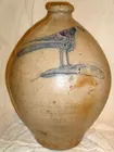 JUG INCISED BLUE BIRD